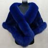 Thickened Warm Mink Fox Fluffy Cape Coat Solid Color Women Winter Faux Fur Shawl