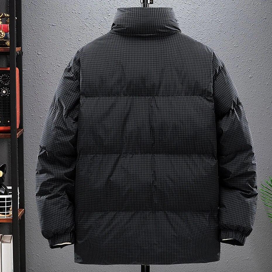 Зимние мужские парки 8XL 9XL размера плюс толстая стеганая куртка модные повседневные парки-карго в клетку мужские большие размеры 8XL 9XL