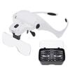 Headband Magnifier Bright LED Light Head With 5 Lens Magnifying Glass Loupe