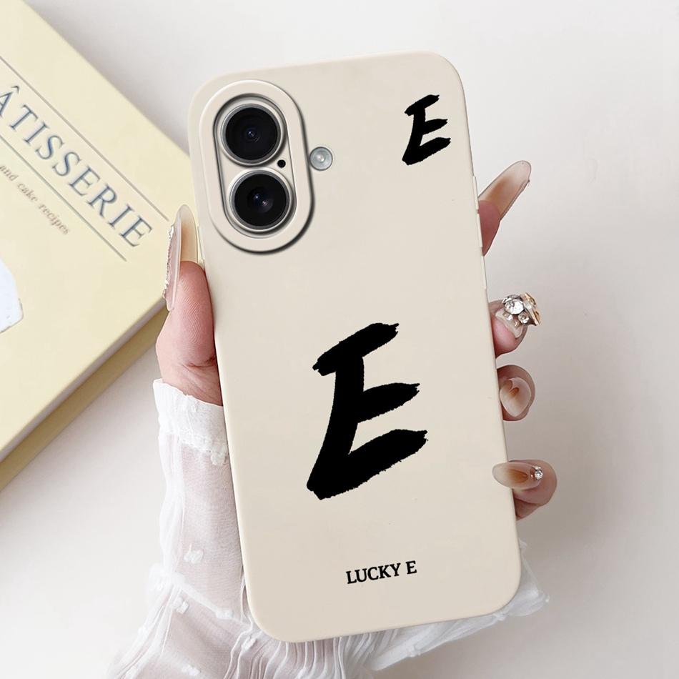 For iPhone 17 17Air Lucky Initial Letter Phone Case For iPhone17 17 Air Soft Silicone Shockproof Cases Bumpers