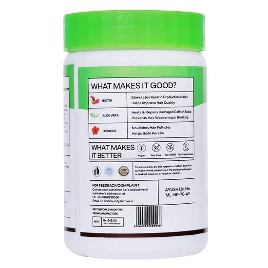 Капсулы витаминов для волос OZiva с биотином и блокатором ДГТ для роста волос, 60 капсул + растительный биотин Xtra с кератиновым строителем, 60 капсул