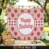 1pc Birthday & Wedding Strawberry Indoor/Outdoor Party Banner Red