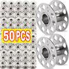 50PCS Durable Sewing Machine Coil Sewing Machine Bobbins Empty Spool New Metal Bobbins