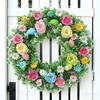 Пасхальный венок Yousheng для входной двери Искусственный весенний цветочный венок с пастельными яйцами для дома, для помещений и улицы, для декора крыльца, стены