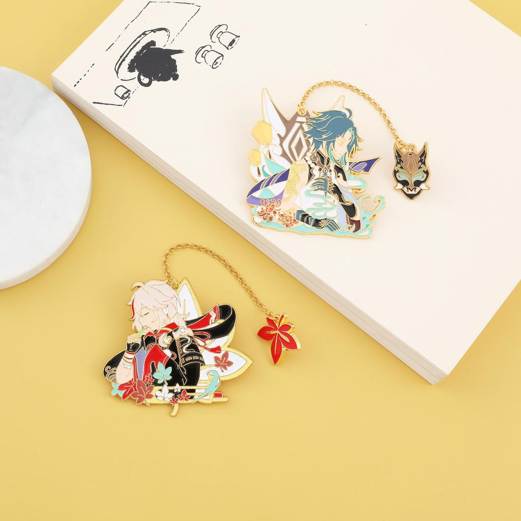 Эмалированные булавки Genshin Impact Xiao Kaedehara Kazuha Venti, брошь-булавка, металлический значок, коллекция пуговиц, сувенир, подарок для косплея