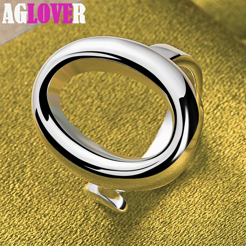 Ювелирные изделия из стерлингового серебра 925 пробы с круглым кольцом и регулируемым размером