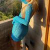 Cute Knitted Dress for Women on Beach Bikini with Lace Backless Sexy Hip Skirt for Women