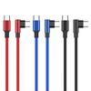 60W Power Delivery Type C Cable Right Angle Connector Nylon Braided Fast Charge And Data Cord For Phone Pad