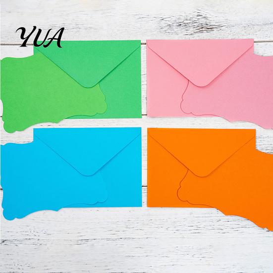 Stationery Supplies for Wedding Invitations 50 Sets Wavy Edge Envelope And Card Set, Solid Color Smooth Artistic Paper Cards Letters Writing