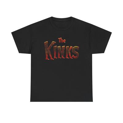 Графическая футболка The Kinks Винтажный рок-мерч Унисекс Тяжелая хлопковая футболка