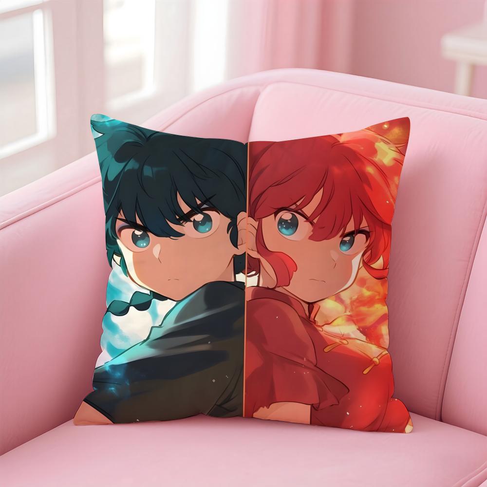 Anime Funny RRRanma Cushion Cover Pillow Case Soft Skin Friendly Fabric Comfort Concealed Zipper