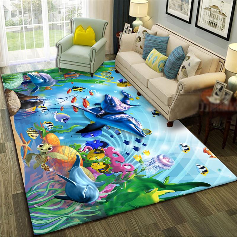 3D Carpet Floor Mat Landscape Pattern Living Room Carpets Sofa Mat Bedroom Bedside Rugs Entrance Non Slip Doormat Rug