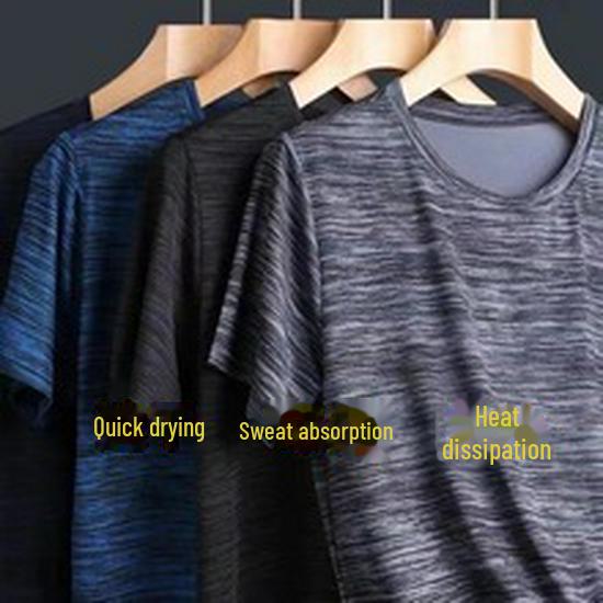 Мужской летний свободный спортивный костюм из двух частей Ice Silk: Рубашка с короткими рукавами и укороченные брюки