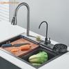 Кухонная мойка из нержавеющей стали 304, водопад, выдвижной смеситель, одинарная чаша, мойка для стаканов высокого давления, мойка для кофейни, винного бара
