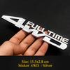 1pcs 4WD Metal  3D Chrome car stickers Badge Decal car Styling full time 4wd Sticker for Mitsubishi Mazda TOYOTA Cadillac FORD cnkym77