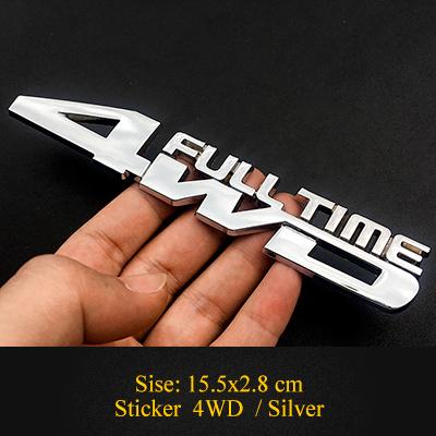 1pcs 4WD Metal 3D Chrome car stickers Badge Decal car Styling full time 4wd Sticker for Mitsubishi Mazda TOYOTA Cadillac FORD cnkym77