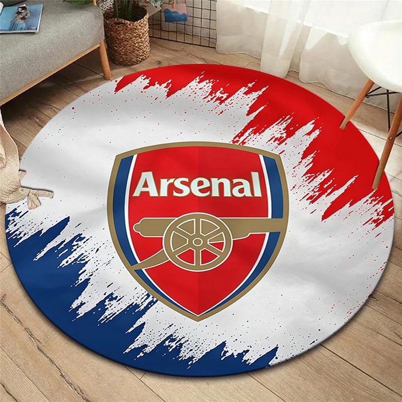 Arsenal F Round Area Rug,Carpet Rug for Living Room Bedroom Sofa Playroom Decor,Non-slip Floor Mat