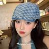 Осенью и зимой новая клетчатая шляпа вперед модная универсальная шляпа для женщин с большой окружностью головы берет кепка газетчика