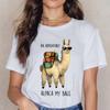 Cotton New Funny An Adventure Alpaca My Bags Graphic Print T-Shirt Cool Summer Soft Harajuku Short Sleeve Plus Size Tops
