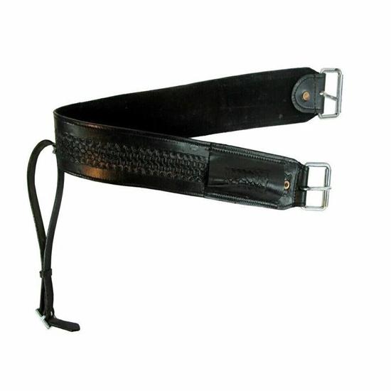 Western Leather Rear Cinch Latigo Waffle Stamped Hand Carved Flank Girth.