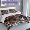 3PC Custom Name Kittens Puppies Together Bedding Set Printed Bedding Set Duvet Cover Closure Includes 1 Duvet Cover & 2 Pillowcases for All Seasons Be