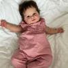 NPK 50cm Reborn Doll Baby Maddie Pink Jumpsuit Toddler Girl Soft Cloth Doll Bath Toy Lifelike Real Soft Touch