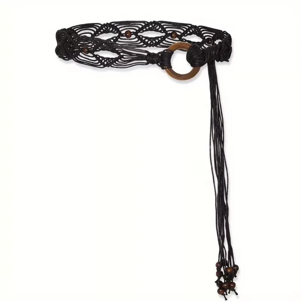 Adjustable Knotted Tassels Waist Belts Retro Dress Slim Waistband Dress Waistband Accessories