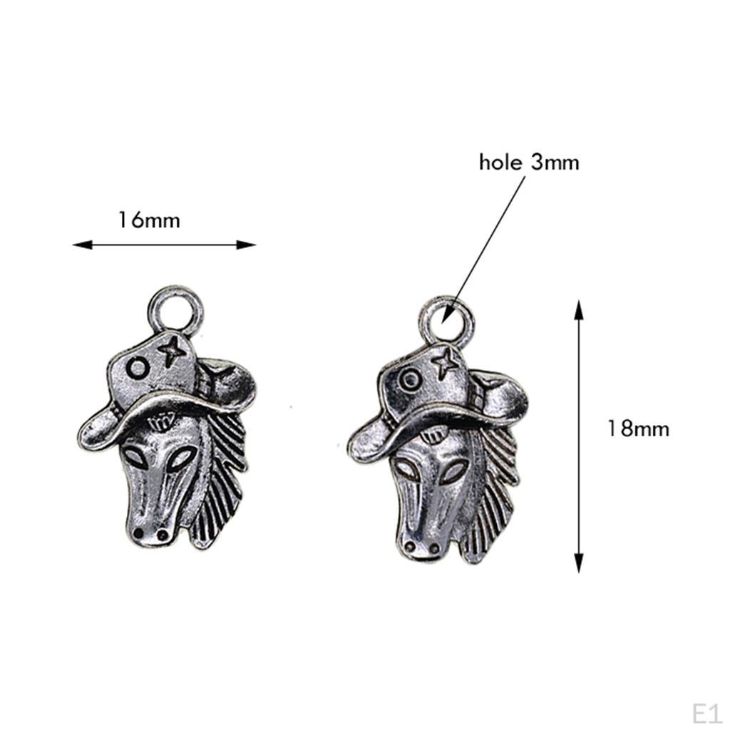 30Pcs Horse Head Charms Pendants Jewelry Making Accessories