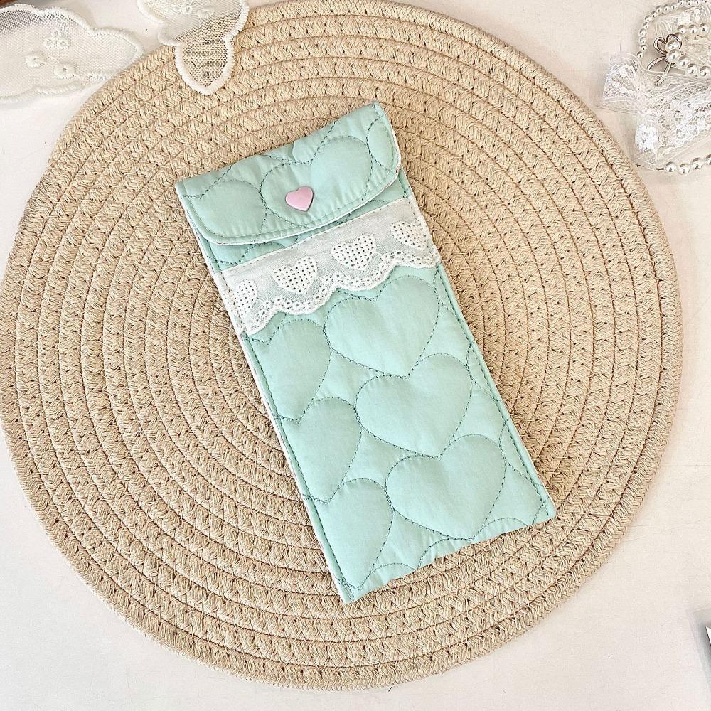 Sweet Lovely Eyeglasses Case Korean Style Cute Pencil Case Cotton Glasses Storage Bag Student