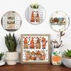 5 Sheets Fall UV DTF Cup Wraps Vintage Pumpkin Gnome Turkey UV DTF Cup Wrap Stickers for 16 oz Glass, Autumn Maple Leaf Uvdtf Stickers Decals, Rub On