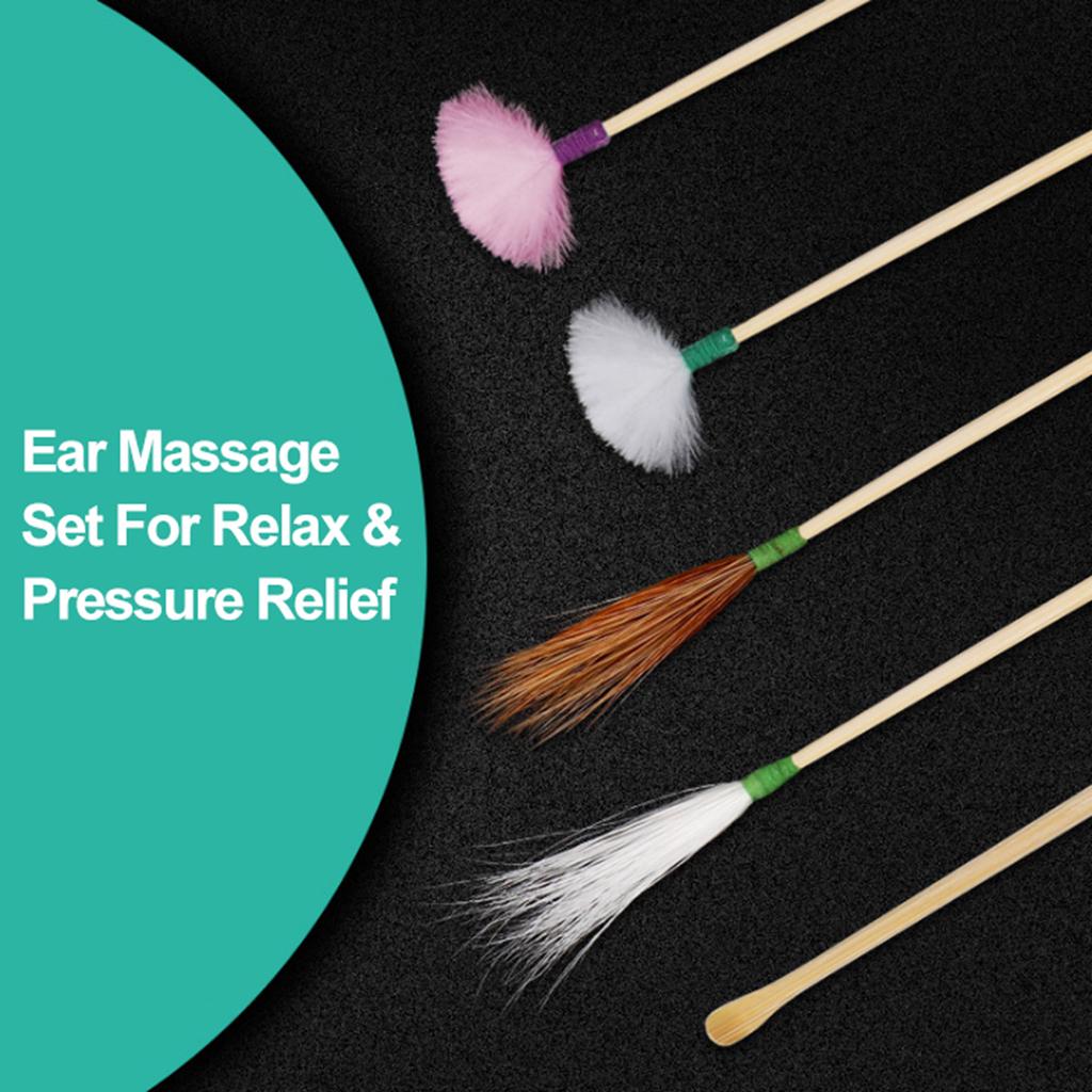 Набор для массажа ушей, набор для чистки ушной серы, гусиное перо, нержавеющая сталь, средство для удаления воска для ушей, светящийся ухо