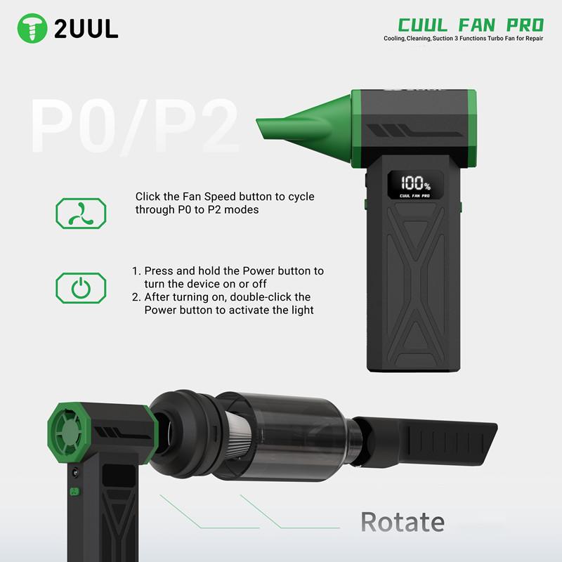 2UUL DA97 DA970 130000rpm Cuul Fan Pro Electric Air Duster for Mobile Phone Maintenance Quick Cooling Rapid Drying Cleaning Tool
