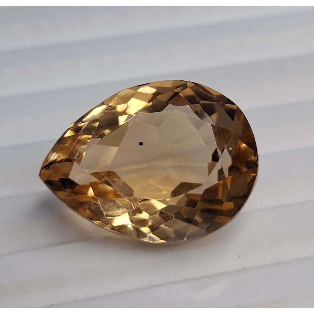 Beautiful Imperial Topaz Pear 17-19 Ct Certified Loose Gemstone