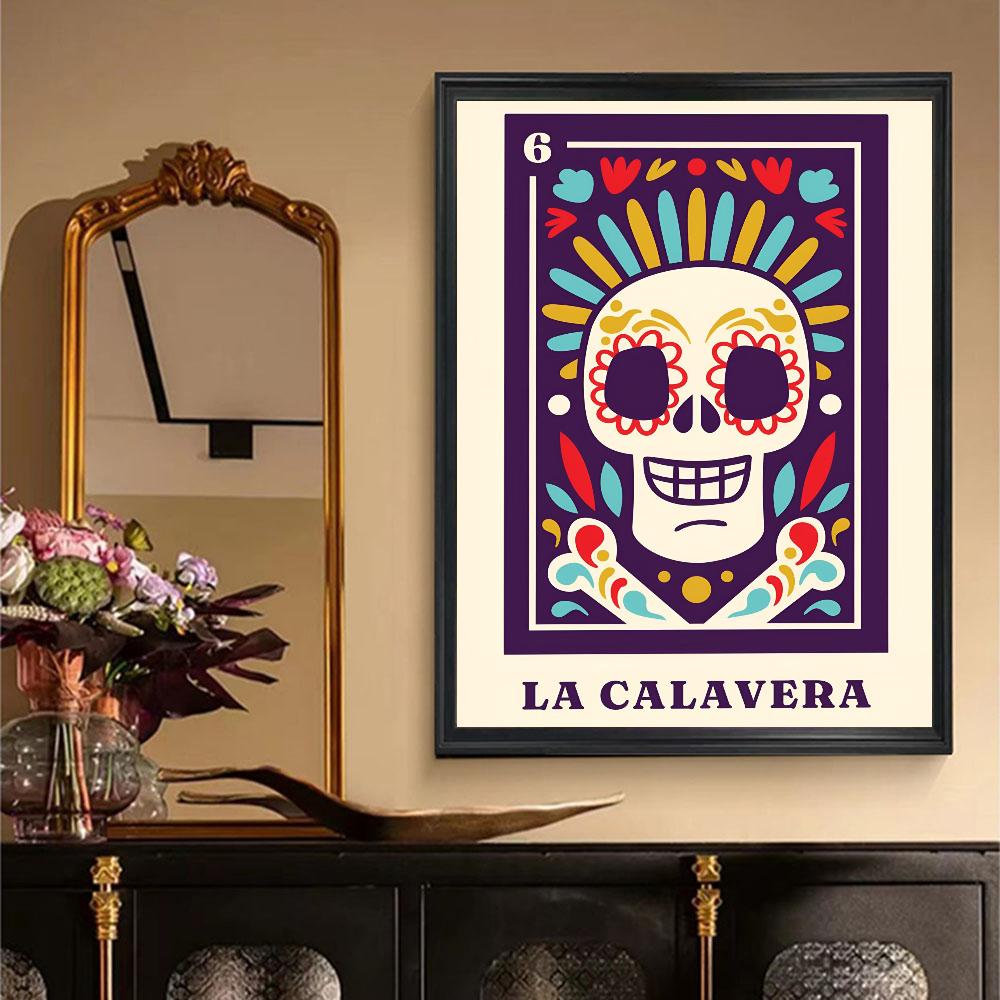 1 шт. Горячий Современный Граффити Мексиканский Скелет Мексика LA DAMA Скандинавский Постер Плакаты Дом Комната Бар Кафе Декор Искусство Настенная Живопись Картина