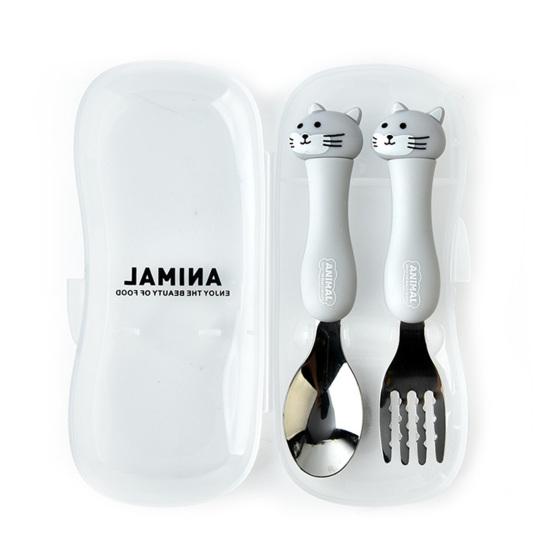 Универсальная гладкая кромка, удобная и безопасная детская обучающая ложка, вилка, набор посуды для ежедневного использования