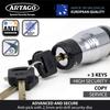 Artago Motorcycle Disc Lock Free Transport 4 Steel Ball Locking High Wheel Brake Disc Lock for and Motos 562-I High-End + Holder, System, Chrome,