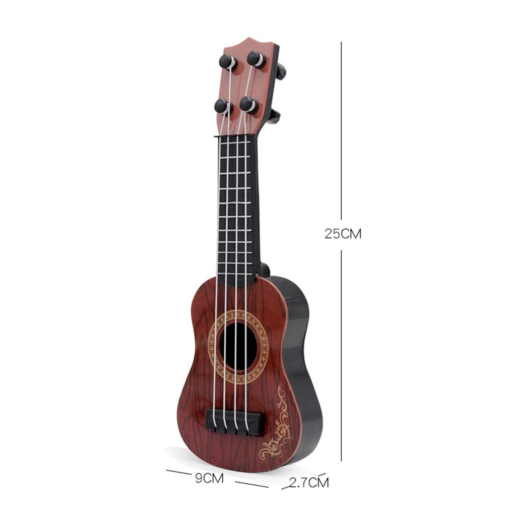 Mini 4 Strings Classical Ukulele Guitar Toy Simulation Kids Children Beginner Music Enlightenment Small Guitar for Entertainment