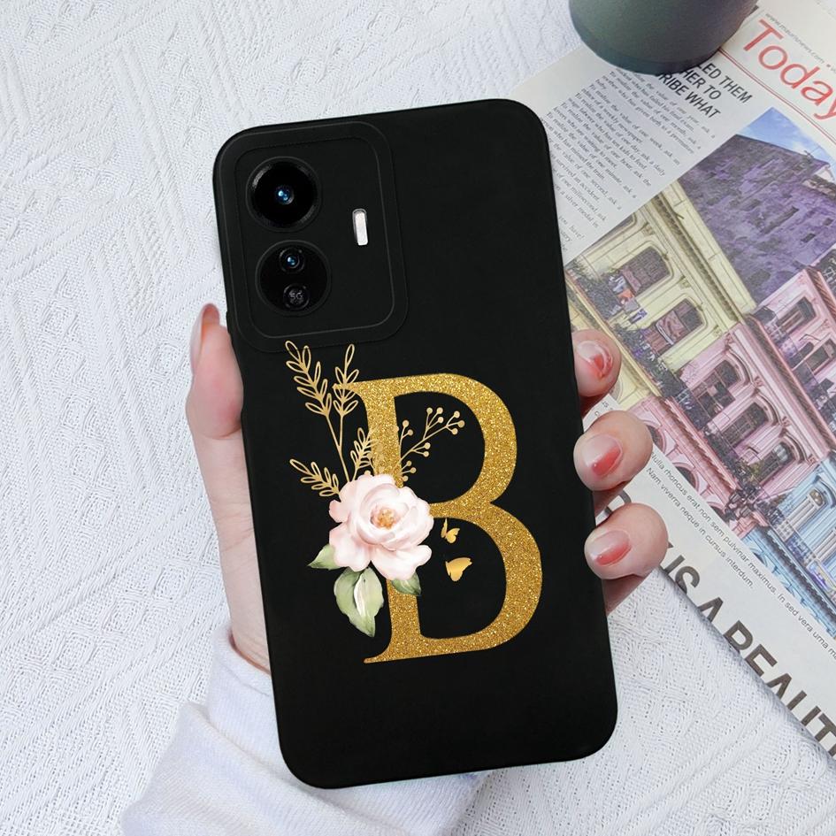 Для Vivo Y90 Y91C Y77E Y53S Y56 Y70S Y72T Y74 Y75 Y81 Модный жидкий силиконовый чехол для пары с цветочными буквами для Vivo Чехол для телефона Funda Coque Bumper