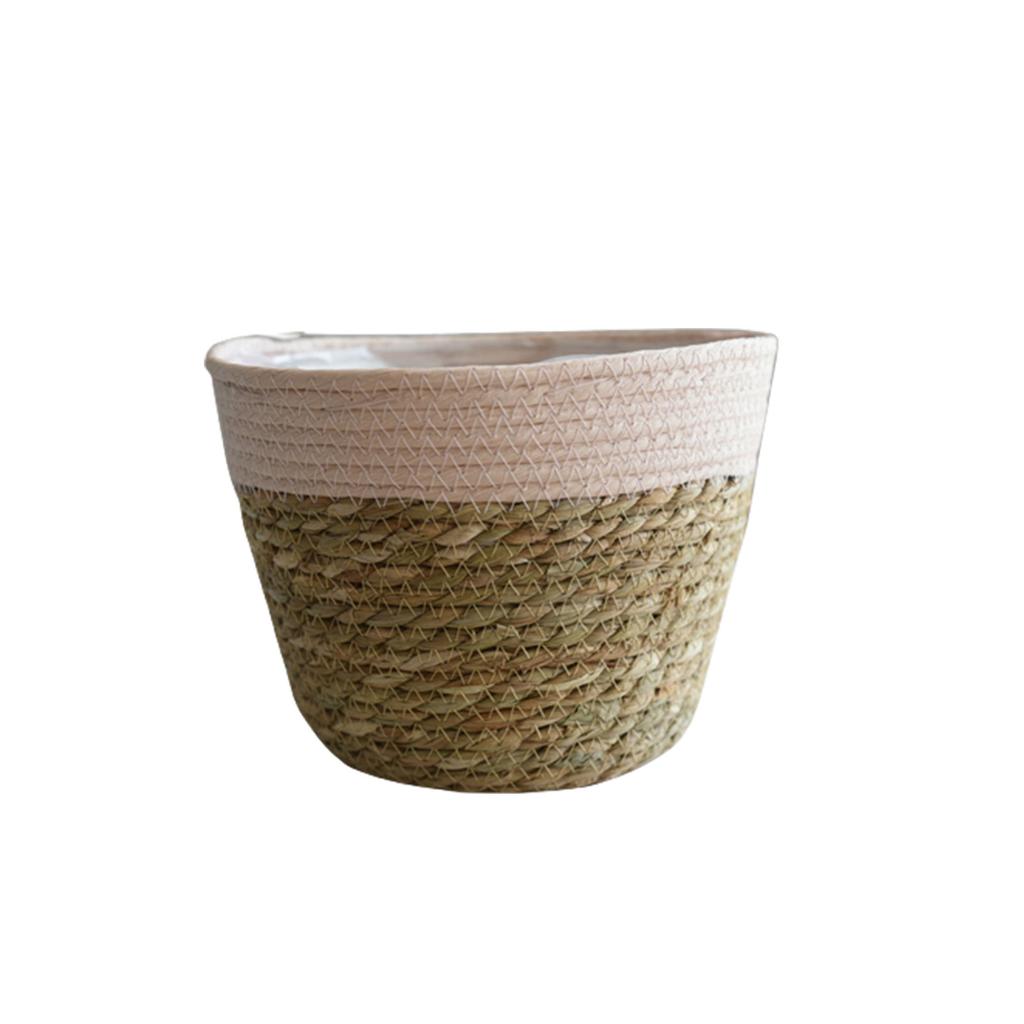Woven Grass Flower Pot Plant Basket for Succulents Garden Decoration Handmade Craft Storage Basket 15-25cm
