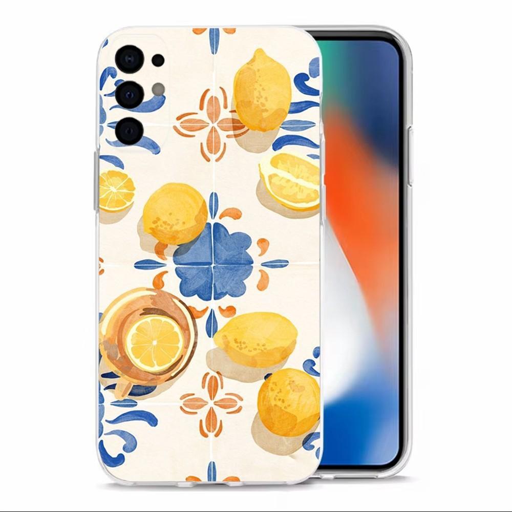 Фруктовый средиземноморский лимонный чехол для телефона Для Samsung S30,S23,S21,S22,S20 Ultra,S20 FE lite,S10,S9,S8Plus Прозрачный корпус