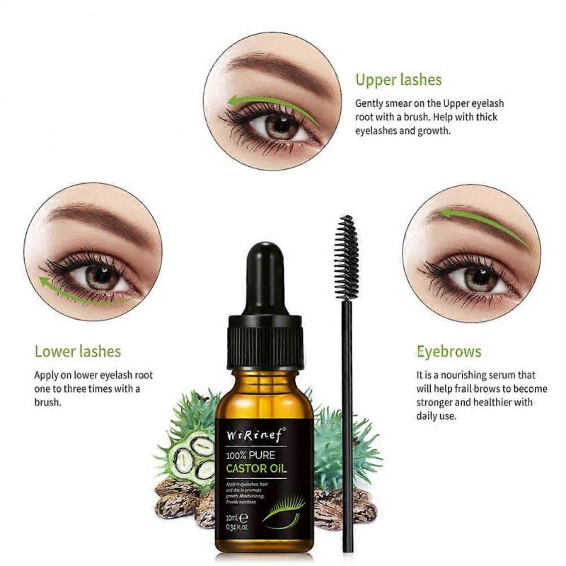 3pcs Castor Oil Eyelash Growth Serum Longer Fuller Eyelash Enhancer Treatment Nourishing Hair Lifting Eyebrow Lashes Essence