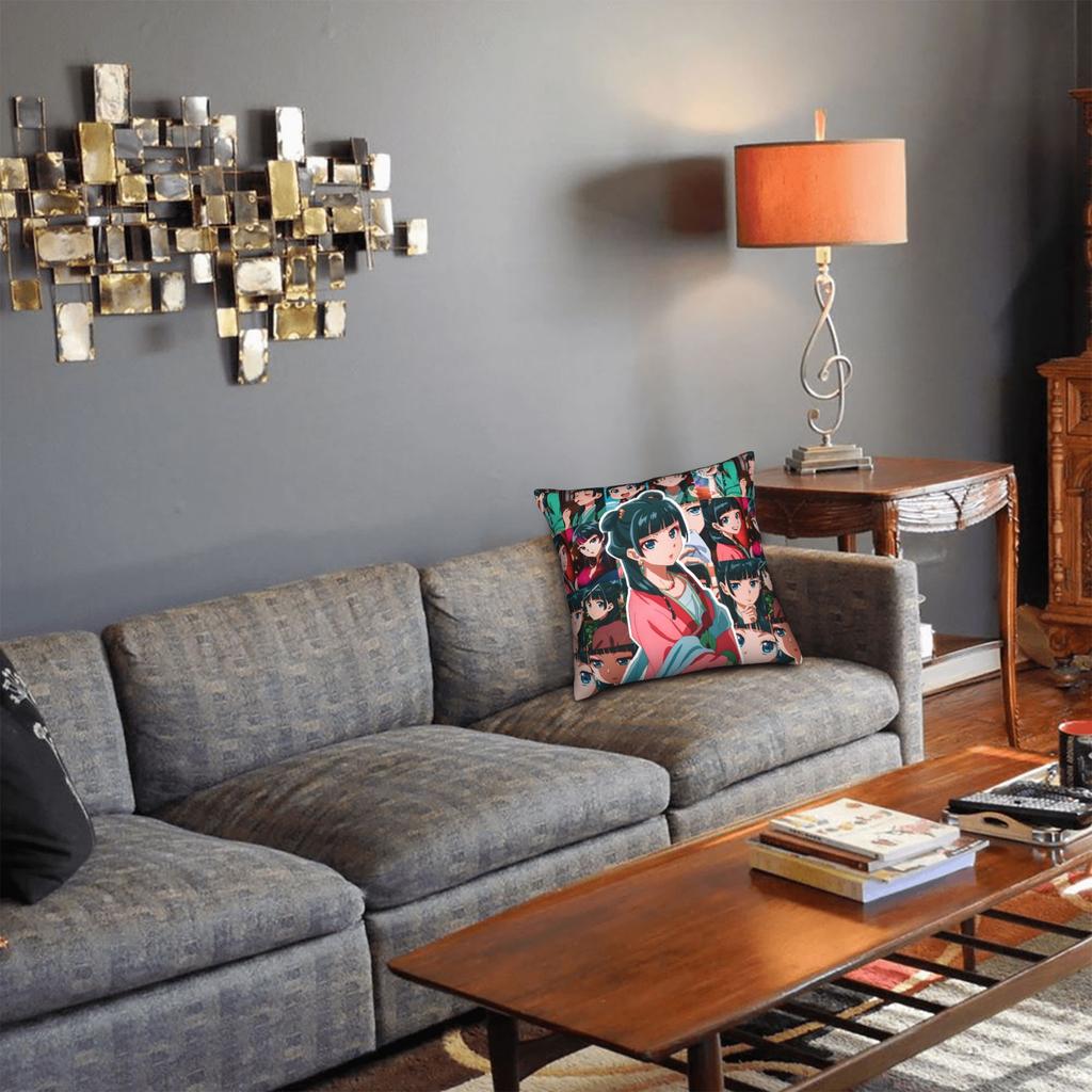 Дневники аптекаря Маомао Наволочка Мягкий полиэстер Чехол для подушки Декор Мультфильм Аниме Наволочка Чехол для подушки Декоративная Кровать Молния