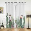 Ins Стиль Кактус Тропические Растения Шторы для Спальни Гостиной Оконные Шторы Обработки Жалюзи Кухня Домашний Декор Шторы