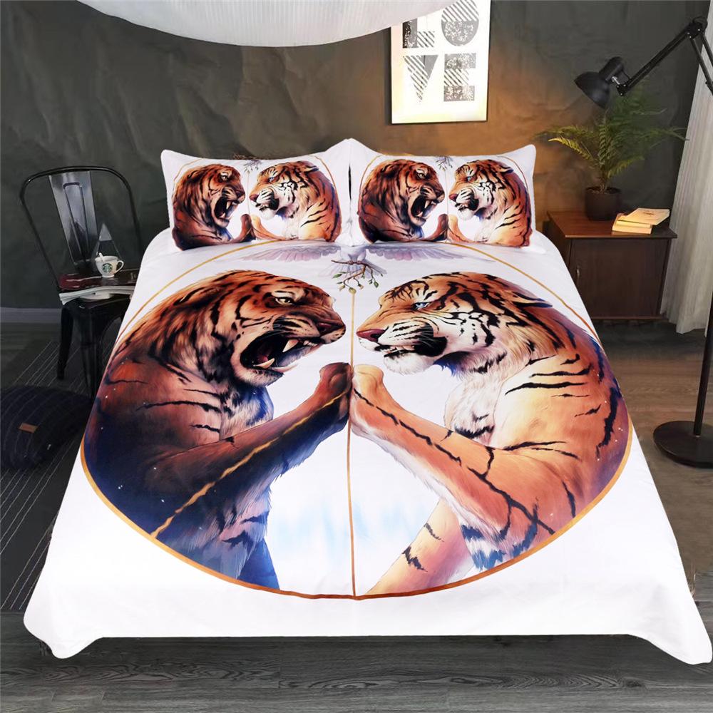 Digital Art Wolf Worrior Bedding Set King Queen Double Full Twin Single Size Bed Linen Set