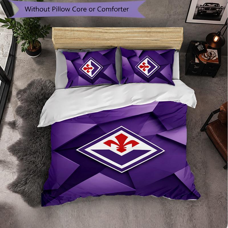 Fiorentina FC Themed Bedding 3Pcs Duvet Cover Set Decorative Bed Linen For Teen Room Home Decoration