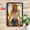 Metal Sign 20x30cm Cowboy Woman Western Decor Waterproof Weather Resistant