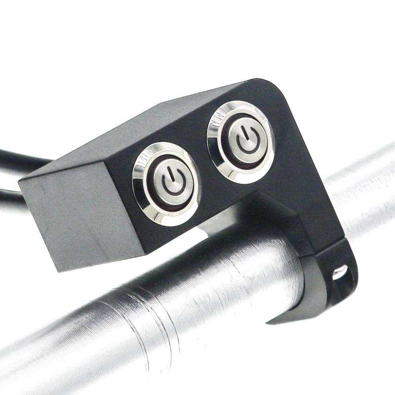 LMoDri Кнопка управления рулем мотоцикла Двойной переключатель Электрический алюминиевый сплав Водонепроницаемый переключатель цепи мотоцикла