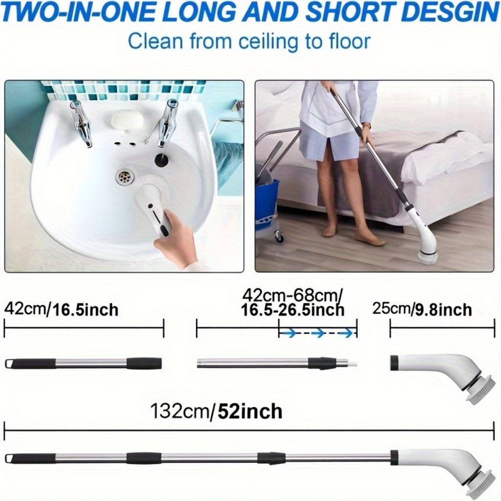 8-в-1 Многофункциональная беспроводная электрическая щетка для чистки, бытовая щетка для кухни, ванной комнаты, USB, ручные вращающиеся чистящие инструменты