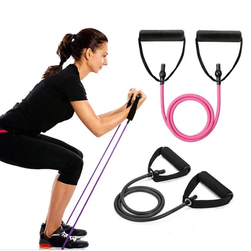Multifunction Resistance Hot Yoga Pull Rope Bands Handles Elastic Sports Bodybuild Home Gym Workouts Muscle Training Rubber Tube