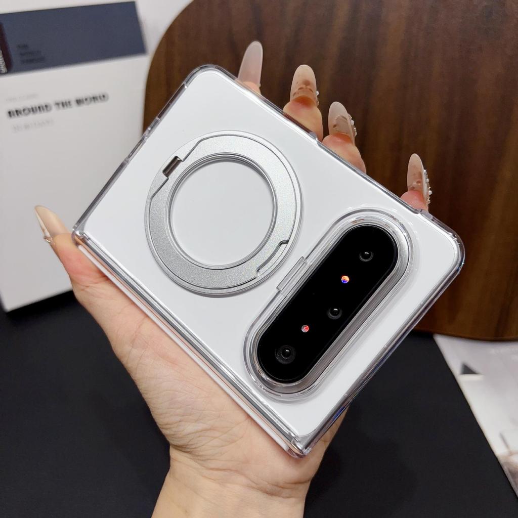 Магнитный вращающийся чехол-подставка для Huawei PuraXMax: Прозрачный, Складной, Защита шарнира MATEX7